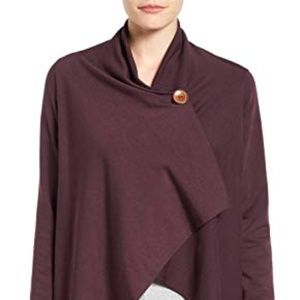 Bobeau dark grey wrap top